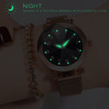 Women Watches Quartz Stainless Steel Band Magnet Buckle Starry Sky Wrist Watch Ladies Dress Clock