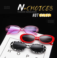 Oval Sunglasses Women Round Frame White Mens Sun Glasses Female Black Hip Hop Clear Glasses UV400