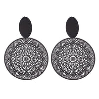 Statement Earrings for Women With White Black Natural Stones Handmade Earring