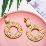 Statement Earrings for Women With White Black Natural Stones Handmade Earring