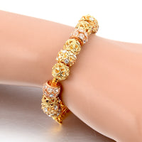 Gold Charm Bracelets for Women DIY Beads Crystal Bracelets Bangles Jewelry Bracelets