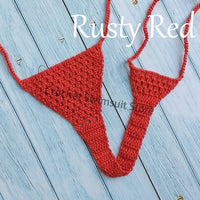 Fans Free Super Mini Micro G-strings Thongs Red Sexy Bikini Bottom Hot Women's Swimwear Crochet Side String Tie Thong