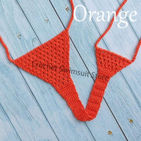 Fans Free Super Mini Micro G-strings Thongs Red Sexy Bikini Bottom Hot Women's Swimwear Crochet Side String Tie Thong