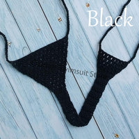 Fans Free Super Mini Micro G-strings Thongs Red Sexy Bikini Bottom Hot Women's Swimwear Crochet Side String Tie Thong