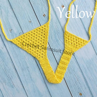 Fans Free Super Mini Micro G-strings Thongs Red Sexy Bikini Bottom Hot Women's Swimwear Crochet Side String Tie Thong