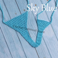 Fans Free Super Mini Micro G-strings Thongs Red Sexy Bikini Bottom Hot Women's Swimwear Crochet Side String Tie Thong