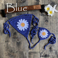 Handmade Crochet Flower Micro Bikini G Thong String Beach Micro Swimwear Sexy Lingerie Sets