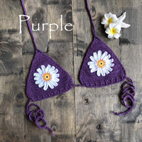 Handmade Crochet Flower Micro Bikini G Thong String Beach Micro Swimwear Sexy Lingerie Sets