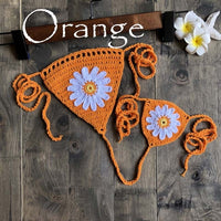 Handmade Crochet Flower Micro Bikini G Thong String Beach Micro Swimwear Sexy Lingerie Sets