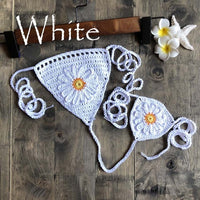 Handmade Crochet Flower Micro Bikini G Thong String Beach Micro Swimwear Sexy Lingerie Sets