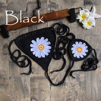 Handmade Crochet Flower Micro Bikini G Thong String Beach Micro Swimwear Sexy Lingerie Sets