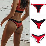 Women's Thong Bikini Bottom Cheeky Triangle Briefs Swimwear Bathing Thong G-String Beachwear