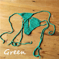 13 colors Hand Crochet Sexy Mini Bikini Women Micro Swimwear G-string pants Cotton Sunbathing Bikini