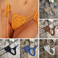 13Colors Super Mini Micro G-strings Thongs Hot Sexy Bikini Bottom Women Swimwear Crochet Cotton Side String Tie Thong