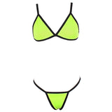 Women Patchwork Sexy G-String Swimwear Bikini Set Push-Up Padded Two Piece Swimsuit Beachwear