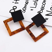 Luxury Gold Square Stud Earrings for Women Party Big Earrings Ear Decoration