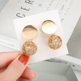 Luxury Gold Square Stud Earrings for Women Party Big Earrings Ear Decoration