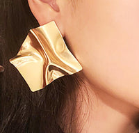 Luxury Gold Square Stud Earrings for Women Party Big Earrings Ear Decoration