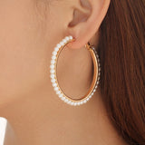 Elegant Created Big Simulated Pearl Long Earrings Pearls String Statement Drop Earrings for Wedding Party Gift