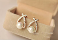 Elegant Created Big Simulated Pearl Long Earrings Pearls String Statement Drop Earrings for Wedding Party Gift