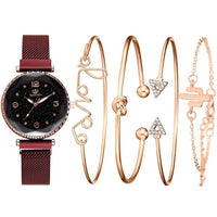 Women Watches Starry Sky Magnet Watch Buckle Wristwatch Roman Numeral Simple Clock Gift