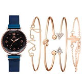 Women Watches Starry Sky Magnet Watch Buckle Wristwatch Roman Numeral Simple Clock Gift