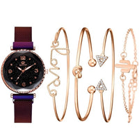 Women Watches Starry Sky Magnet Watch Buckle Wristwatch Roman Numeral Simple Clock Gift