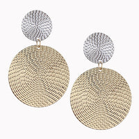 Handmade Geometric Circular Metal Earrings Girls Popular Punk Drop Earrings