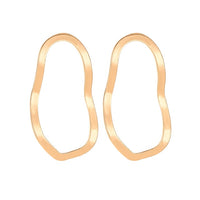 Gold Silver Plated Geometric Big Oval Earrings for Women Big Hollow Drop Earrings