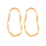 Gold Silver Plated Geometric Big Oval Earrings for Women Big Hollow Drop Earrings