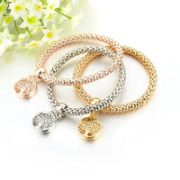 Tree Of Life Bracelets Necklace Earrings Sets Gold for Women Bridal Elegant Wedding Set