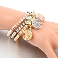 Tree Of Life Bracelets Necklace Earrings Sets Gold for Women Bridal Elegant Wedding Set