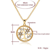 Tree Of Life Bracelets Necklace Earrings Sets Gold for Women Bridal Elegant Wedding Set