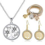 Tree Of Life Bracelets Necklace Earrings Sets Gold for Women Bridal Elegant Wedding Set