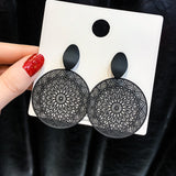 Acrylic Earrings Big Statement Earrings for Women Resin Oval Square Geometric Drop Dangle Earrings Bohemia Gift