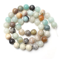 Natural Round Tiger Eye Amazonite Garnet Agates Angelite Quartz Lava Beads For Jewelry Making DIY Bracelet Accessories 15''