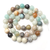 Natural Round Tiger Eye Amazonite Garnet Agates Angelite Quartz Lava Beads For Jewelry Making DIY Bracelet Accessories 15''