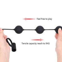 Penis Vibrator Ring with Anal Bead Butt Plug 3 Balls Prostate Massager 10 Speed Male Masturbation for Men