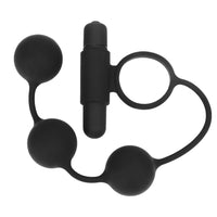 Penis Vibrator Ring with Anal Bead Butt Plug 3 Balls Prostate Massager 10 Speed Male Masturbation for Men