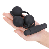 Penis Vibrator Ring with Anal Bead Butt Plug 3 Balls Prostate Massager 10 Speed Male Masturbation for Men