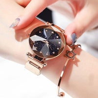 Ladies Magnetic Starry Sky Clock Women Watches Fashion Diamond Female Quartz Wristwatch