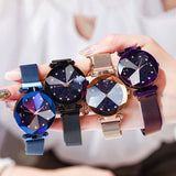 Ladies Magnetic Starry Sky Clock Women Watches Fashion Diamond Female Quartz Wristwatch