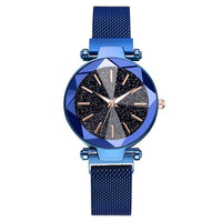 Starry Sky Stainless Steel Mesh Watches for Women Crystal Analog Quartz Wristwatch Ladies Sports Dress Clock