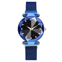 Starry Sky Stainless Steel Mesh Watches for Women Crystal Analog Quartz Wristwatch Ladies Sports Dress Clock