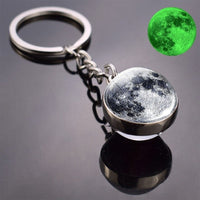 Glowing Solar System Planet Keychain Galaxy Nebula Galss Ball Keychain Moon Earth Sun Vernus Mercury Mars Glass Cabochon Keyring