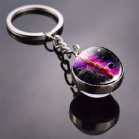 Earth Key chain Solary System Planet Keychain Moon Mars Art Picture Glass Ball Keyring Universe Galaxy Jewelry for Men for Women