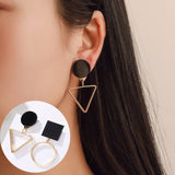 Round Dangle Drop Earrings for Women Geometric Round Heart Gold Earring Wedding