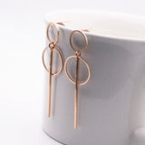 Round Dangle Drop Earrings for Women Geometric Round Heart Gold Earring Wedding