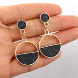 Round Dangle Drop Earrings for Women Geometric Round Heart Gold Earring Wedding