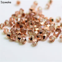 Isywaka Sale Red Copper Color 100pcs 4mm Bicone Austria Crystal Beads Charm Glass bead Loose Spacer Stone for DIY Jewelry Making